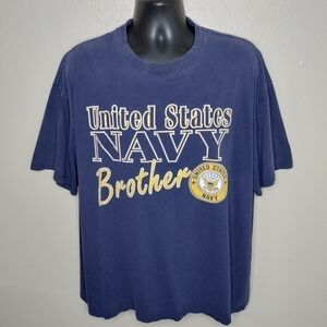 VINTAGE 90s US Navy Men’s 2XL T-shirt Military Tee Made In USA Soffe Crew Neck